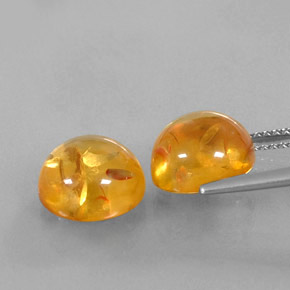  ct natürliche orangefarbener Bernstein-Edelsteine, Transparent, Transparent / Lichtdurchlässig