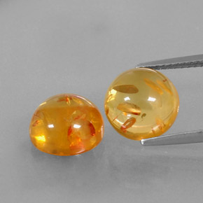  ct natürliche orangefarbener Bernstein-Edelsteine, Transparent, Transparent / Lichtdurchlässig