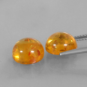  ct natürliche orangefarbener Bernstein-Edelsteine, Transparent, Transparent / Lichtdurchlässig