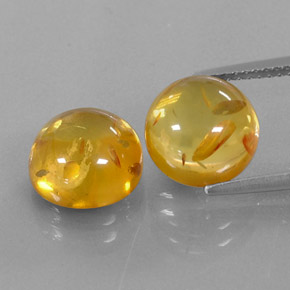  ct natürliche orangefarbener Bernstein-Edelsteine, Transparent, Transparent / Lichtdurchlässig