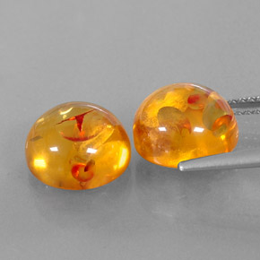  ct natürliche orangefarbener Bernstein-Edelsteine, Transparent, Transparent / Lichtdurchlässig