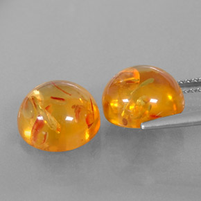  ct natürliche orangefarbener Bernstein-Edelsteine, Transparent, Transparent / Lichtdurchlässig