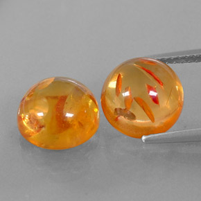  ct natürliche orangefarbener Bernstein-Edelsteine, Transparent, Transparent / Lichtdurchlässig