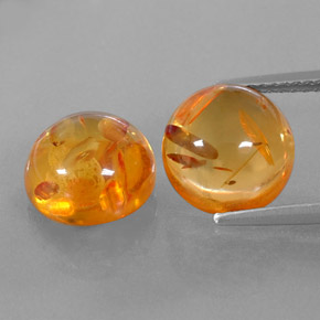  ct natürliche orangefarbener Bernstein-Edelsteine, Transparent, Transparent / Lichtdurchlässig