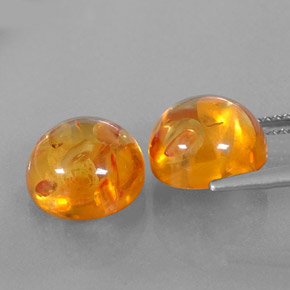  ct natürliche orangefarbener Bernstein-Edelsteine, Transparent, Transparent / Lichtdurchlässig
