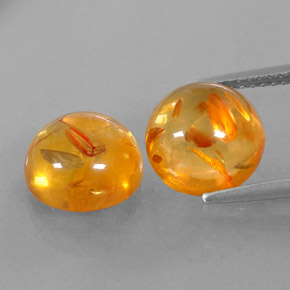 ct natürliche orangefarbener Bernstein-Edelsteine, Transparent, Transparent / Lichtdurchlässig