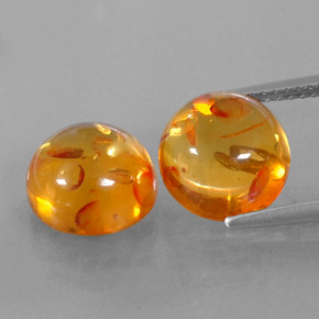  ct natürliche orangefarbener Bernstein-Edelsteine, Transparent, Transparent / Lichtdurchlässig