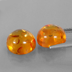  ct natürliche orangefarbener Bernstein-Edelsteine, Transparent, Transparent / Lichtdurchlässig