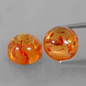  ct natürliche orangefarbener Bernstein-Edelsteine, Transparent, Transparent / Lichtdurchlässig