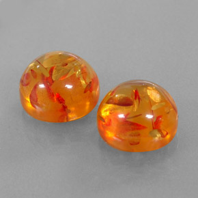  ct natürliche orangefarbener Bernstein-Edelsteine, Transparent, Transparent / Lichtdurchlässig