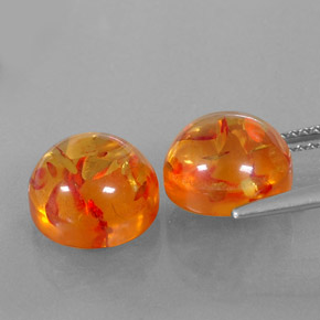  ct natürliche orangefarbener Bernstein-Edelsteine, Transparent, Transparent / Lichtdurchlässig