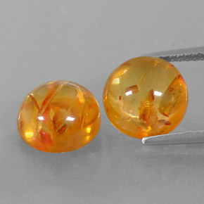  ct natürliche orangefarbener Bernstein-Edelsteine, Transparent, Transparent / Lichtdurchlässig