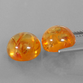  ct natürliche orangefarbener Bernstein-Edelsteine, Transparent, Transparent / Lichtdurchlässig