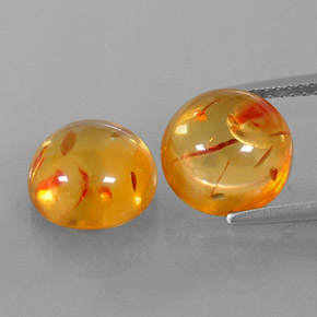  ct natürliche orangefarbener Bernstein-Edelsteine, Transparent, Transparent / Lichtdurchlässig