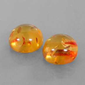  ct natürliche orangefarbener Bernstein-Edelsteine, Transparent, Transparent / Lichtdurchlässig
