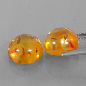  ct natürliche orangefarbener Bernstein-Edelsteine, Transparent, Transparent / Lichtdurchlässig