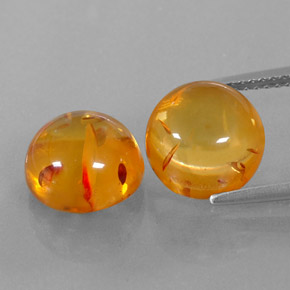  ct natürliche orangefarbener Bernstein-Edelsteine, Transparent, Transparent / Lichtdurchlässig