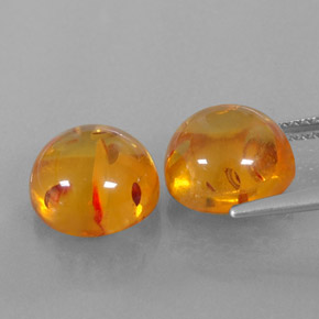  ct natürliche orangefarbener Bernstein-Edelsteine, Transparent, Transparent / Lichtdurchlässig