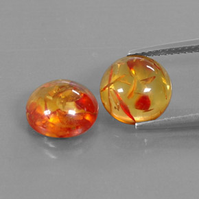  ct natürliche orangefarbener Bernstein-Edelsteine, Transparent, Transparent / Lichtdurchlässig