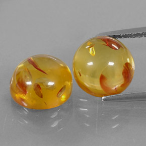  ct natürliche orangefarbener Bernstein-Edelsteine, Transparent, Transparent / Lichtdurchlässig