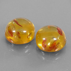  ct natürliche orangefarbener Bernstein-Edelsteine, Transparent, Transparent / Lichtdurchlässig