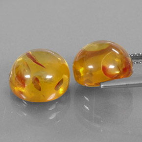  ct natürliche orangefarbener Bernstein-Edelsteine, Transparent, Transparent / Lichtdurchlässig