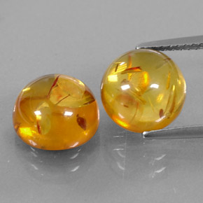  ct natürliche orangefarbener Bernstein-Edelsteine, Transparent, Transparent / Lichtdurchlässig