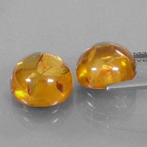  ct natürliche orangefarbener Bernstein-Edelsteine, Transparent, Transparent / Lichtdurchlässig