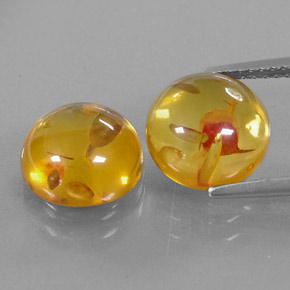  ct natürliche orangefarbener Bernstein-Edelsteine, Transparent, Transparent / Lichtdurchlässig