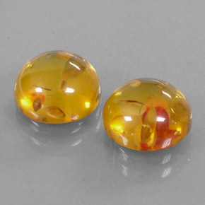  ct natürliche orangefarbener Bernstein-Edelsteine, Transparent, Transparent / Lichtdurchlässig