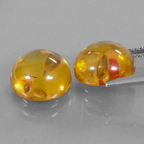  ct natürliche orangefarbener Bernstein-Edelsteine, Transparent, Transparent / Lichtdurchlässig