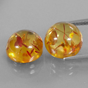  ct natürliche orangefarbener Bernstein-Edelsteine, Transparent, Transparent / Lichtdurchlässig
