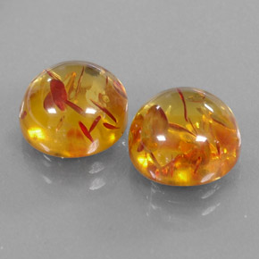  ct natürliche orangefarbener Bernstein-Edelsteine, Transparent, Transparent / Lichtdurchlässig