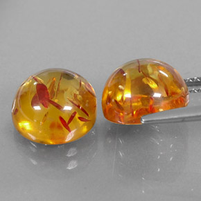  ct natürliche orangefarbener Bernstein-Edelsteine, Transparent, Transparent / Lichtdurchlässig