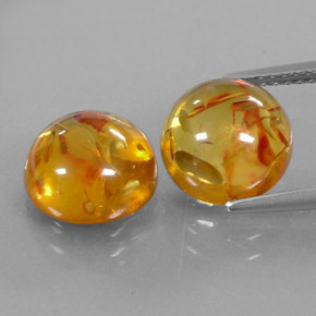  ct natürliche orangefarbener Bernstein-Edelsteine, Transparent, Transparent / Lichtdurchlässig