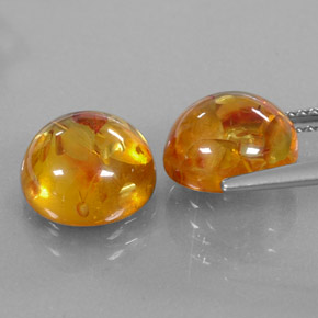  ct natürliche orangefarbener Bernstein-Edelsteine, Transparent, Transparent / Lichtdurchlässig