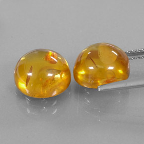  ct natürliche orangefarbener Bernstein-Edelsteine, Transparent, Transparent / Lichtdurchlässig