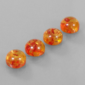  ct natürliche orangefarbener Bernstein-Edelsteine, Transparent, Transparent / Lichtdurchlässig
