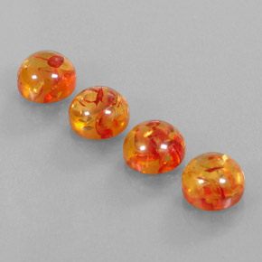  ct natürliche orangefarbener Bernstein-Edelsteine, Transparent, Transparent / Lichtdurchlässig