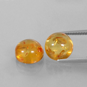  ct natürliche orangefarbener Bernstein-Edelsteine, Transparent, Transparent / Lichtdurchlässig