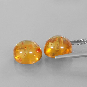  ct natürliche orangefarbener Bernstein-Edelsteine, Transparent, Transparent / Lichtdurchlässig