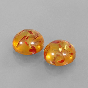  ct natürliche orangefarbener Bernstein-Edelsteine, Transparent, Transparent / Lichtdurchlässig