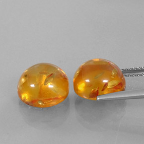 ct natürliche orangefarbener Bernstein-Edelsteine, Transparent, Transparent / Lichtdurchlässig