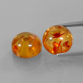  ct natürliche orangefarbener Bernstein-Edelsteine, Transparent, Transparent / Lichtdurchlässig