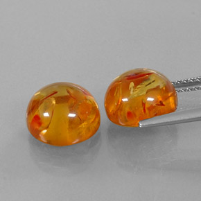  ct natürliche orangefarbener Bernstein-Edelsteine, Transparent, Transparent / Lichtdurchlässig