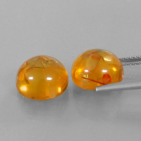  ct natürliche orangefarbener Bernstein-Edelsteine, Transparent, Transparent / Lichtdurchlässig