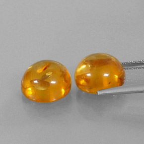  ct natürliche orangefarbener Bernstein-Edelsteine, Transparent, Transparent / Lichtdurchlässig