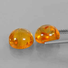  ct natürliche orangefarbener Bernstein-Edelsteine, Transparent, Transparent / Lichtdurchlässig