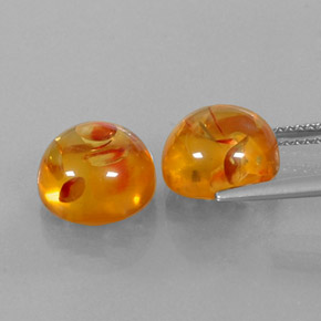  ct natürliche orangefarbener Bernstein-Edelsteine, Transparent, Transparent / Lichtdurchlässig