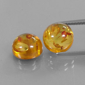  ct natürliche orangefarbener Bernstein-Edelsteine, Transparent, Transparent / Lichtdurchlässig